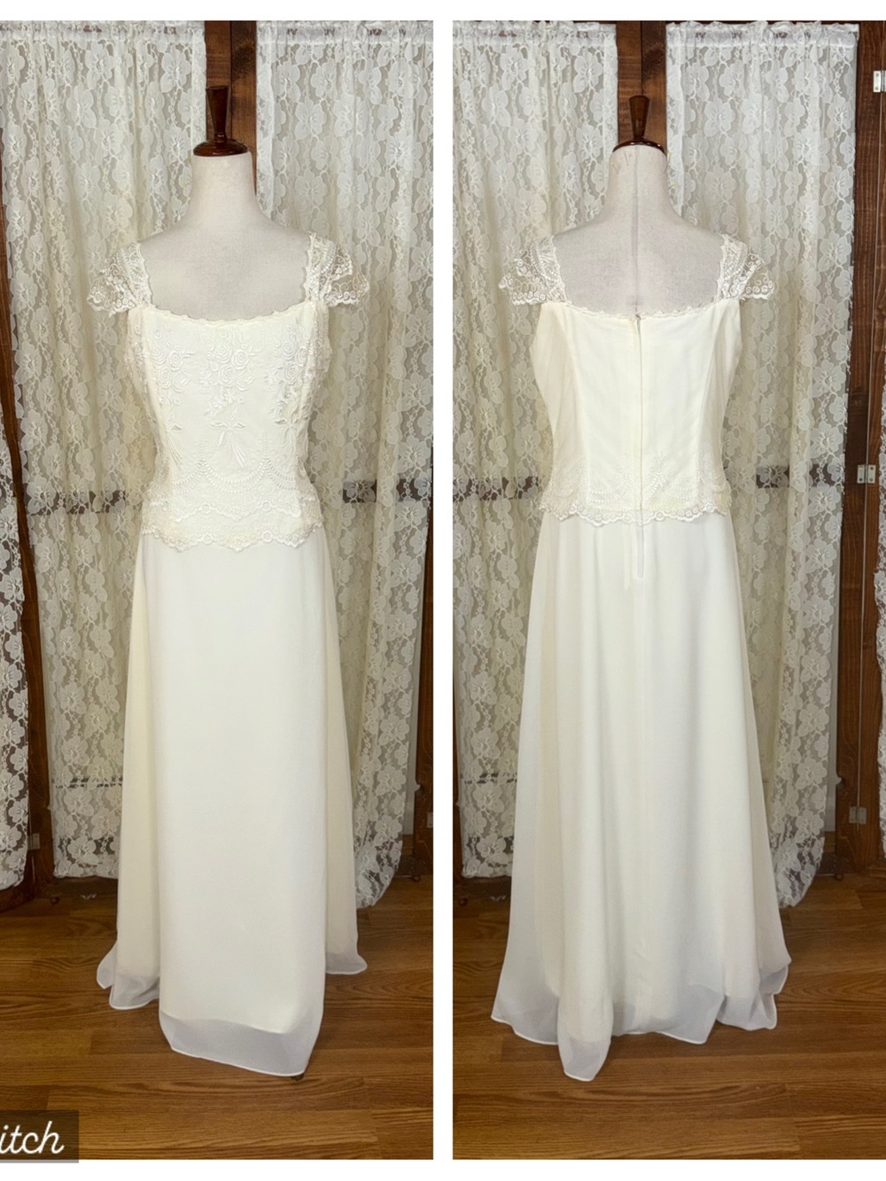 Pretty Vintage Y2K Scott McClintock Simple Chiffon Wedding Gown